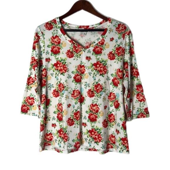 The Pioneer Woman Floral Print with 3/4 Sleeve Top. New! - Picture 1 of 4